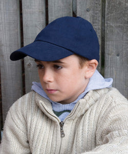 Gorra de algodn cepillado pesado de perfil bajo para nios | Negro