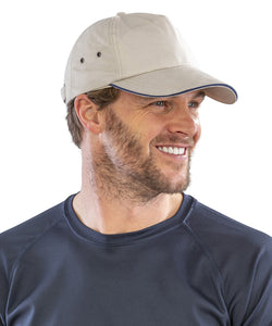 Gorra de cinco paneles de algodn suave para impresoras | Negro/Rojo