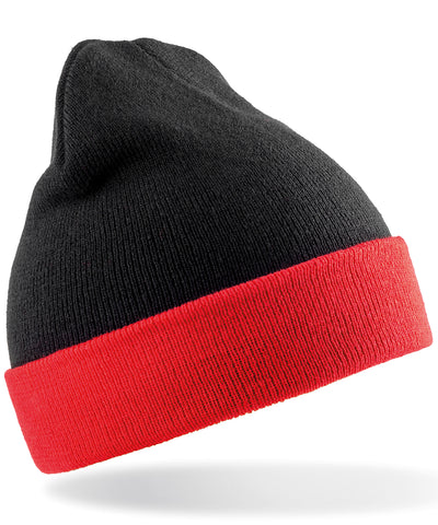 Gorro de brjula reciclada | Negro/Rojo