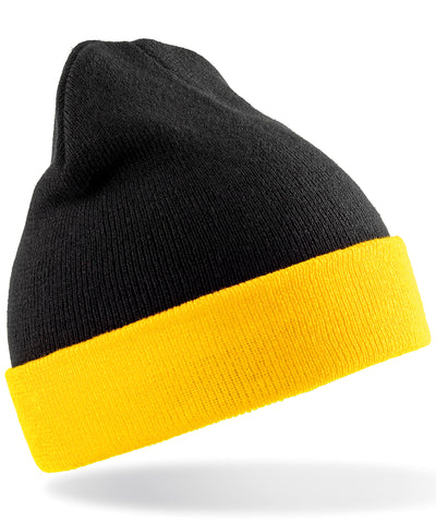 Gorro de brjula reciclada | Negro/Amarillo