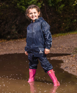 Conjunto de chaqueta y pantaln impermeables para nios | Azul Marino