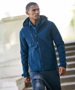 Chaqueta softshell con capucha de 3 capas Venturer | Negro