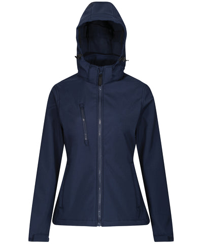 Chaqueta softshell con capucha de 3 capas para mujer Venturer | Azul Marino