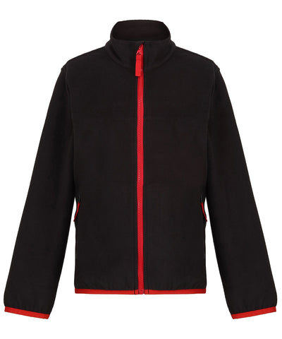 Forro polar con cremallera completa para nios | Negro/Rojo Clsico