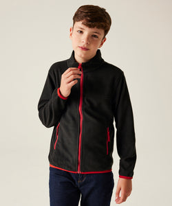 Forro polar con cremallera completa para nios | Negro/Rojo Clsico