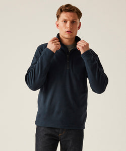 Sudadera de media cremallera reciclada Honestamente Fabricada | Negro