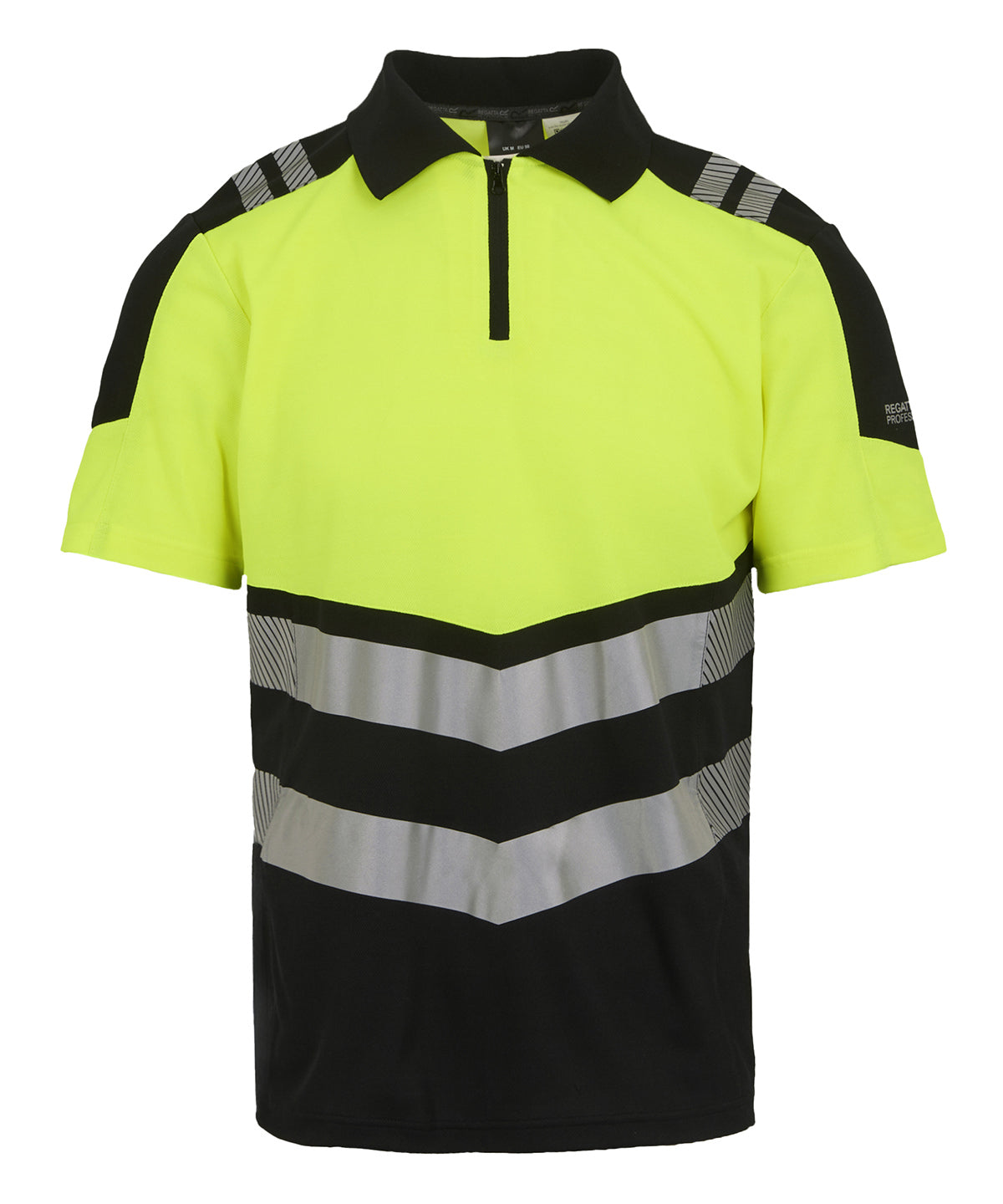 Polo X-Pro de alta visibilidad (Clase 1) | Negro/Amarillo