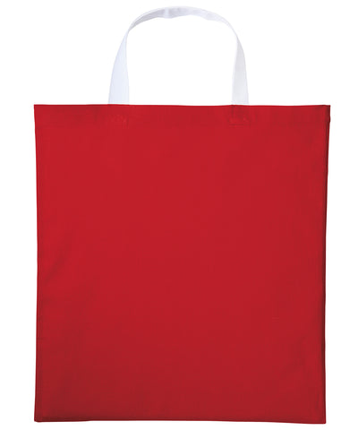 Bolso de algodn Varsity con asas cortas | Rojo Fuego/Blanco