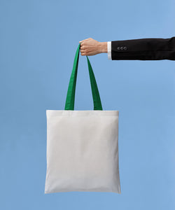Bolso de algodn Varsity con asas largas | Negro/Blanco