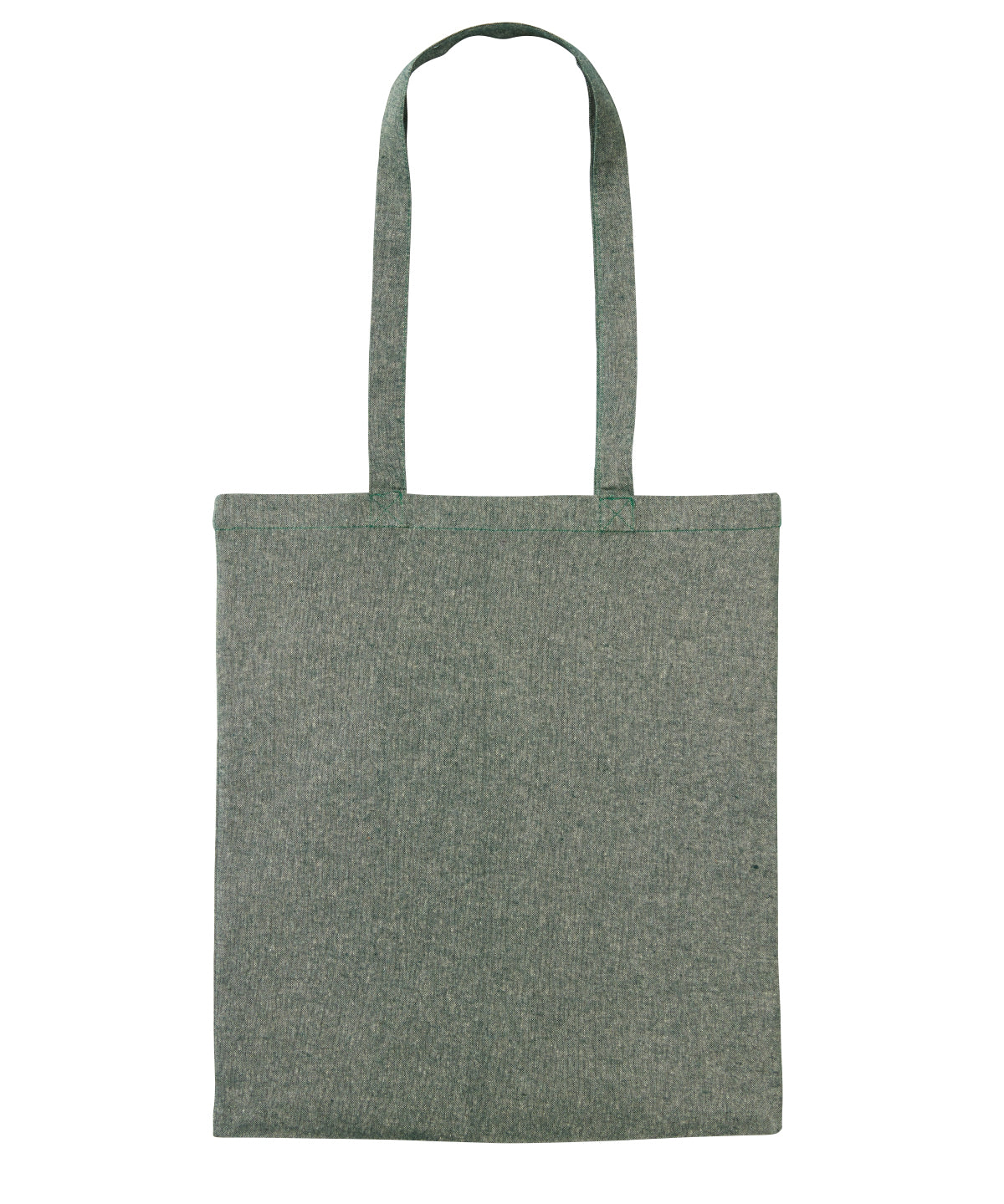 Shopper de algodn reciclado con asas largas | Verde Jaspeado