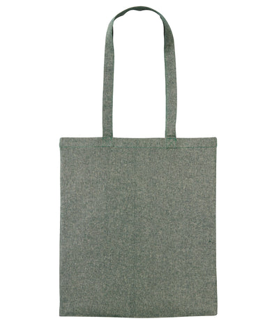 Shopper de algodn reciclado con asas largas | Verde Jaspeado