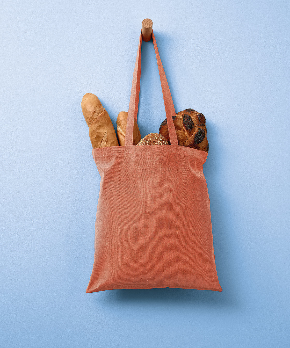 Shopper de algodn reciclado con asas largas | Negro