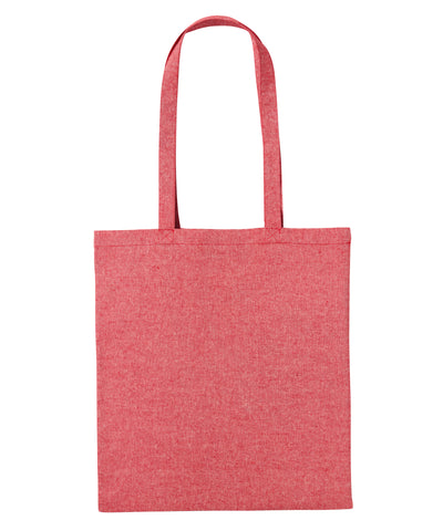 Shopper de algodn reciclado con asas largas | Rojo Jaspeado