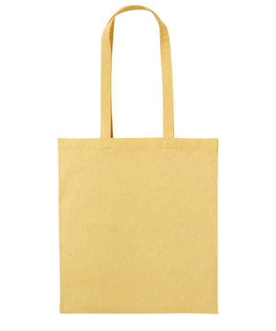 Shopper de algodn reciclado con asas largas | Amarillo Jaspeado