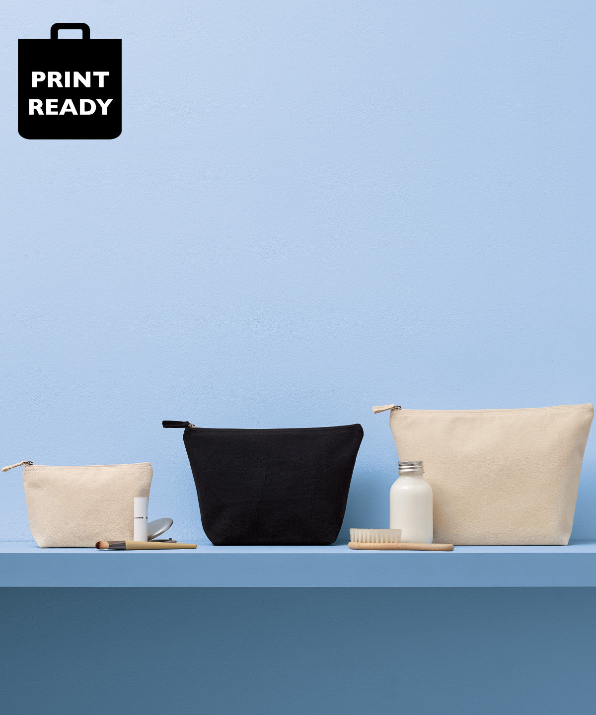 Bolsa de accesorios de lona de lujo reciclada | Negro