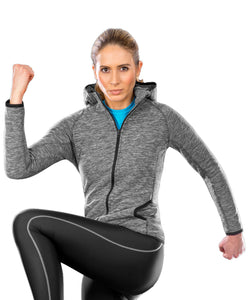 Sudadera de microfelpa para mujer | Gris/Negro