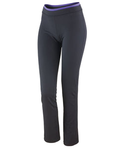 Pantalones de fitness para mujer | Negro/Lavanda