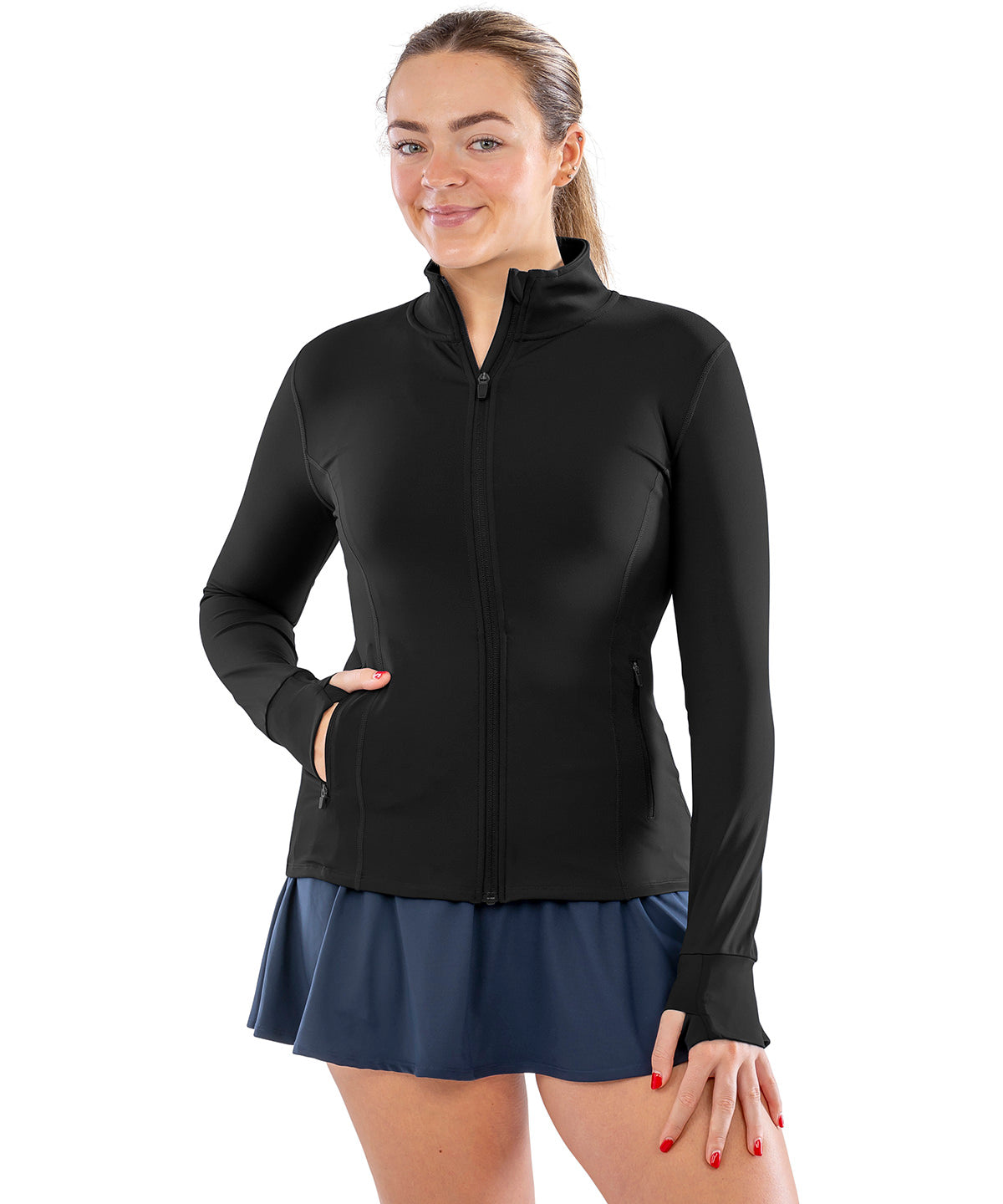 Chaqueta de fitness para mujer Spiro reciclada | Negro