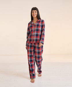 Conjunto de saln de cuadros para mujer | Cuadros Rojos/Marino