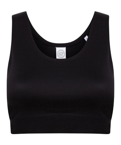 Top corto de moda para mujer | Negro/Negro