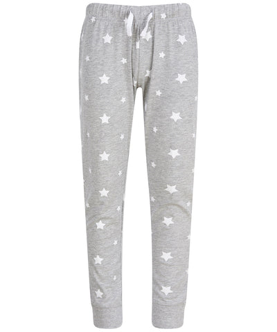 Pantalones de estar por casa para nios con puos | Gris Brezo/Estrellas Blancas