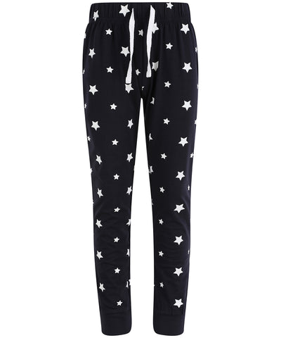 Pantalones de estar por casa para nios con puos | Azul Marino/Estrellas Blancas
