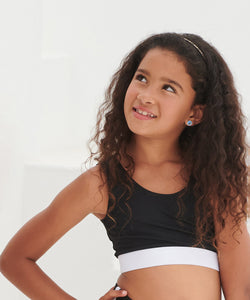 Top corto de moda infantil | Negro/Blanco