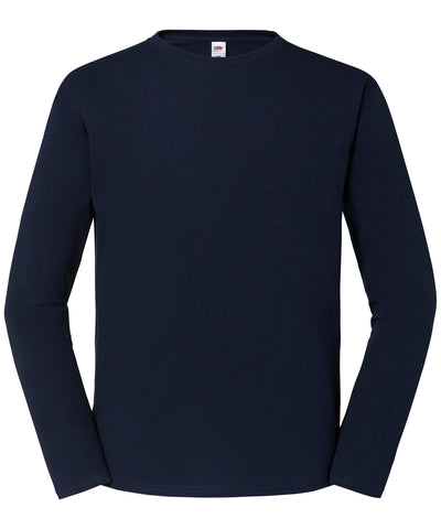 Camiseta de manga larga premium Iconic 195 ringspun | Azul Marino Oscuro