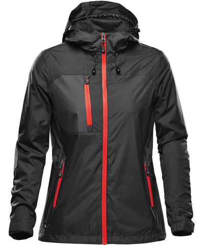 Chaqueta impermeable para mujer Olympia | Negro/Rojo Brillante