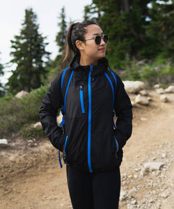 Chaqueta impermeable para mujer Olympia | Negro/Rojo Brillante