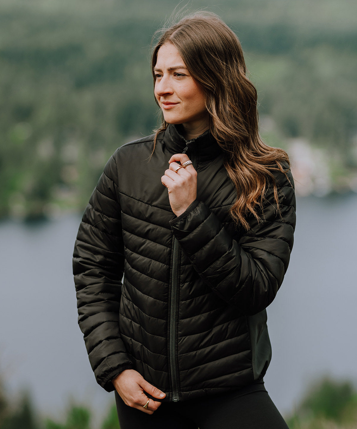 Chaqueta trmica para mujer Montserrat | Negro/Granito