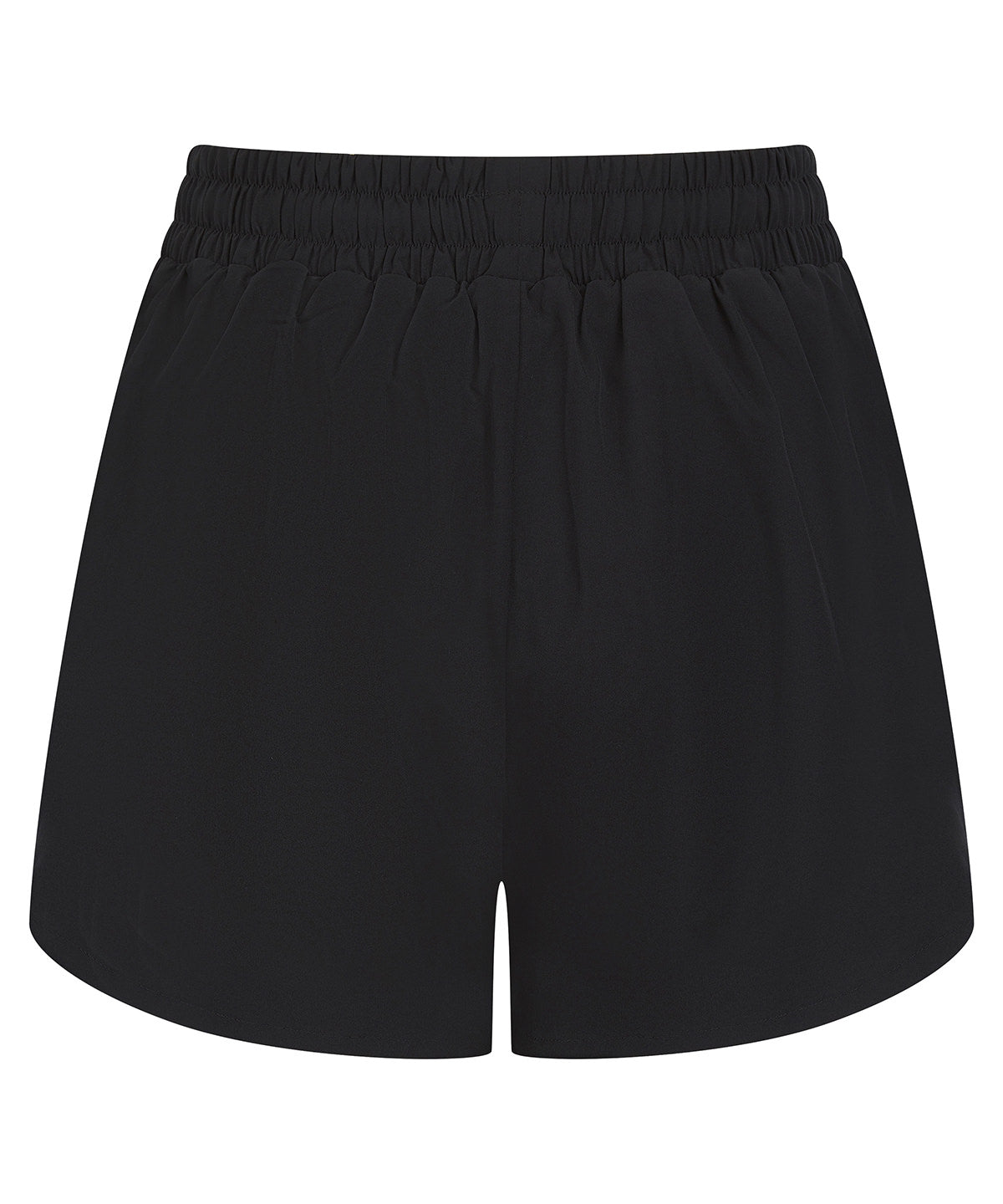 Pantalones cortos deportivos de doble capa para mujer | Negro/Negro
