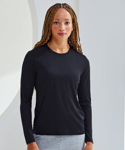 Camiseta de rendimiento de manga larga para mujer TriDri® | Negro
