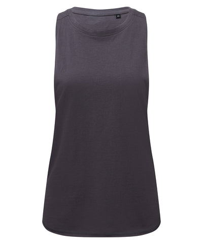 Camiseta sin mangas orgnica TriDri® para mujer | Gris Oscuro