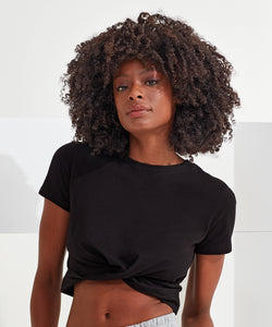 Top corto twist TriDri® para mujer | Negro