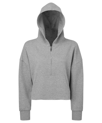Sudadera con capucha de media cremallera para mujer TriDri® | Gris Jaspeado