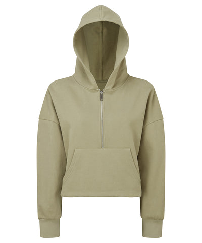 Sudadera con capucha de media cremallera para mujer TriDri® | Verde Salvia