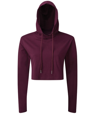 Camiseta de manga larga con capucha recortada para mujer TriDri® | Morado Oscuro