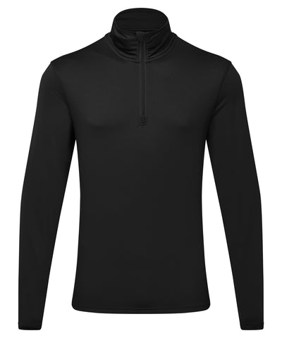 Sudadera con cremallera TriDri® de manga larga reciclada con forro cepillado | Negro/Negro