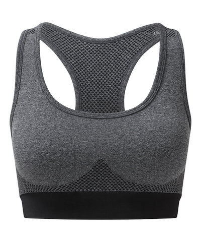Sujetador moldeador deportivo multiusos sin costuras TriDri® con ajuste 3D | Melange Negro