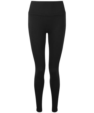 Mallas deportivas de mujer TriDri® ribeteadas sin costuras con ajuste 3D para varios deportes | Negro