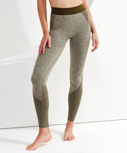 Mallas esculpidas multi-deporte sin costuras con ajuste 3D de TriDri® para mujer | Melange Negro