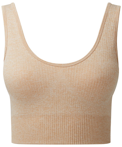 Sujetador deportivo multideporte para mujer TriDri® sin costuras acanalado con ajuste 3D | Melange Nude
