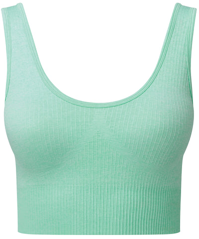 Sujetador deportivo multideporte para mujer TriDri® sin costuras acanalado con ajuste 3D | Mezcla De Menta