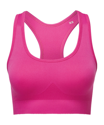 Sujetador deportivo sin costuras TriDri® con ajuste 3D para mltiples deportes en color slido | Fucsia