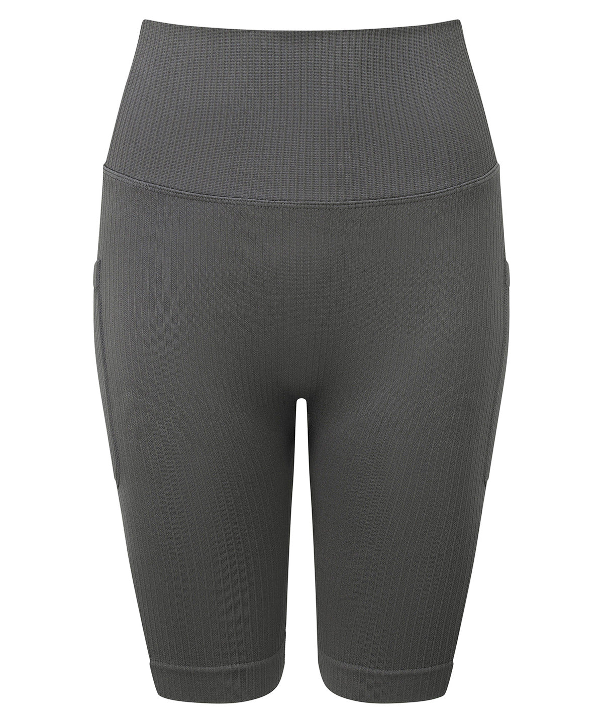 Pantalones cortos de ciclismo para mujer TriDri® ribeteados sin costuras con ajuste 3D | Gris Oscuro