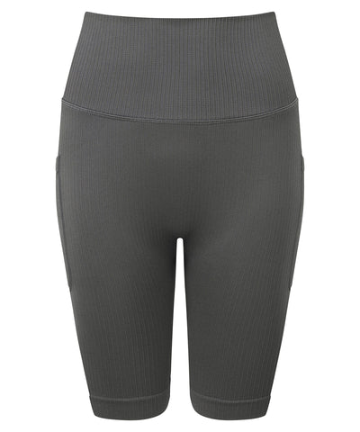 Pantalones cortos de ciclismo para mujer TriDri® ribeteados sin costuras con ajuste 3D | Gris Oscuro
