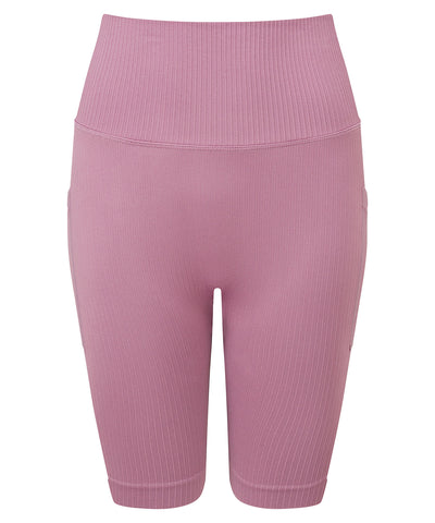 Pantalones cortos de ciclismo para mujer TriDri® ribeteados sin costuras con ajuste 3D | Malva