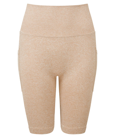 Pantalones cortos de ciclismo para mujer TriDri® ribeteados sin costuras con ajuste 3D | Melange Nude
