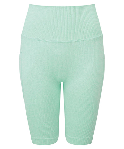 Pantalones cortos de ciclismo para mujer TriDri® ribeteados sin costuras con ajuste 3D | Mezcla De Menta